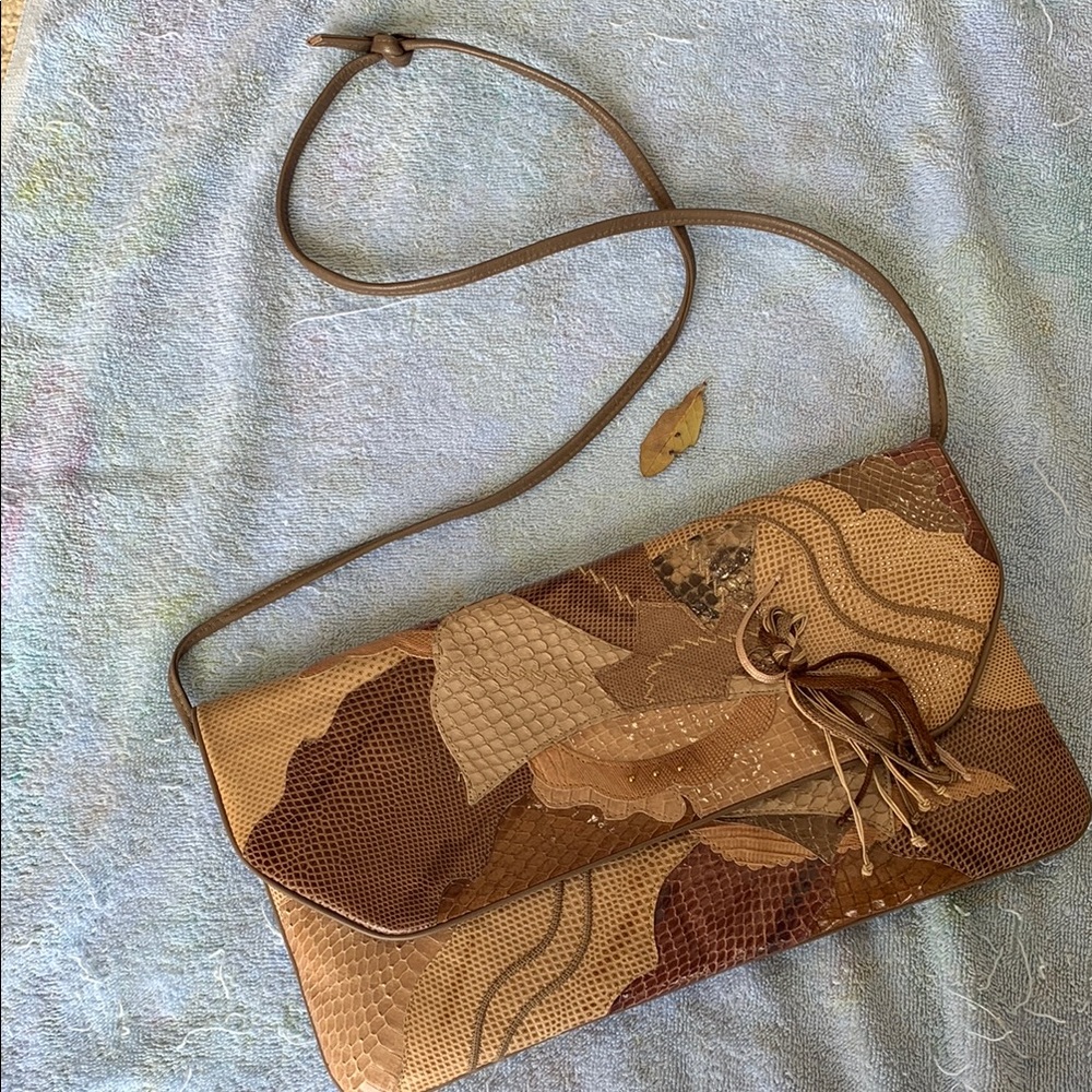 Elegant Brown Patchwork Leather Bag - image 1